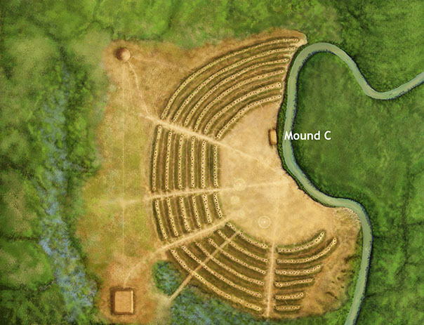 By the time Native Americans built Mound C, the third mound they built at the site, trade and ceremony were already well under way.