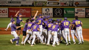 The LSU Shreveport Pilots celebrate winning the 2025 NAIA National Championship, the first in school history, completing a perfect 59-0 season. (Image Credit: LSU Shreveport Athletics)