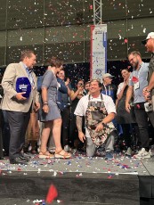 Chef Wesley True is crowned King of American Seafood during the 21st Annual Great American Seafood Cook-Off in New Orleans on Saturday, August 2, 2025.